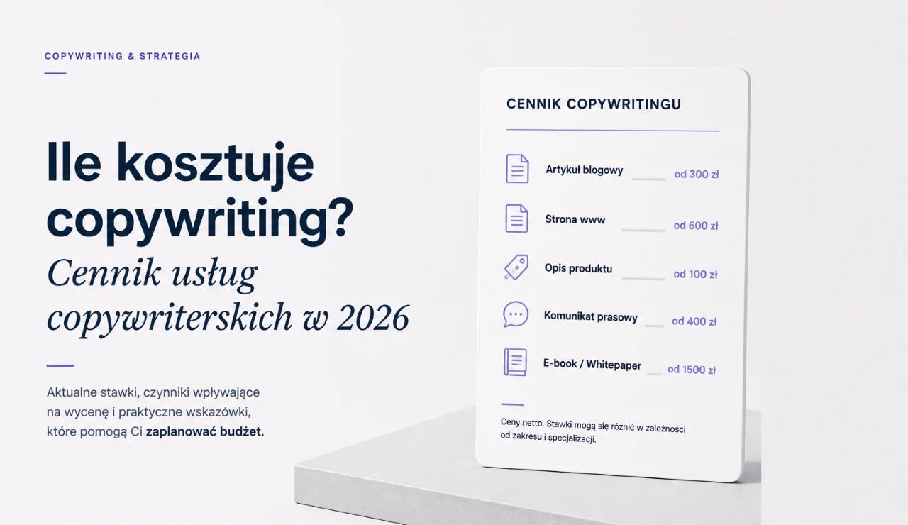Ile kosztuje copywriting? Cennik usług copywriterskich w 2026