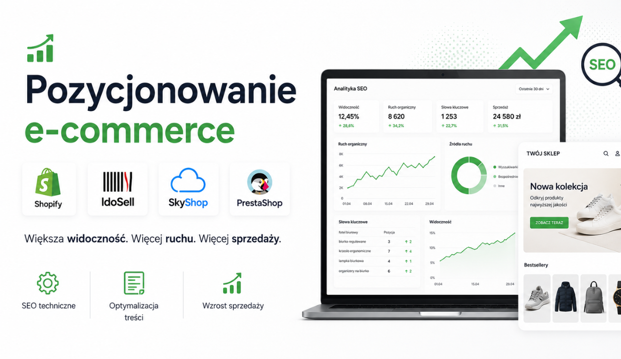 Pozycjonowanie na platformach e-commerce – Shopify, IdoSell, SkyShop, PrestaShop